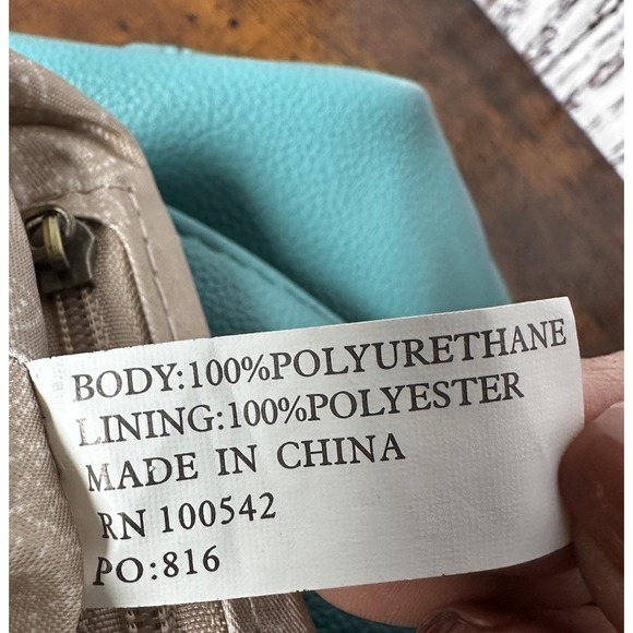 JOY SUSAN Stacey Bamboo Hand Tote Bag Vegan Leather Turquoise New Crossbody - Picture 4 of 13